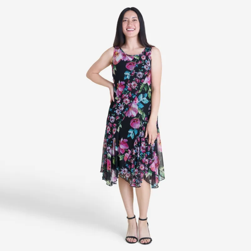 Sabrina Patchwork Floral Mesh Dress sold by connected apparel