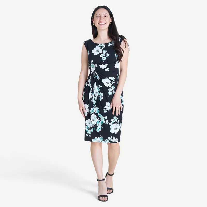 Lisa Seafoam Green Floral Faux Wrap Dress sold by connected apparel