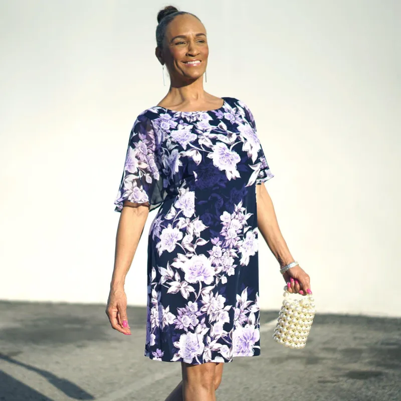 Isabelle Floral Butterfly Sleeve Dress sold by connected apparel