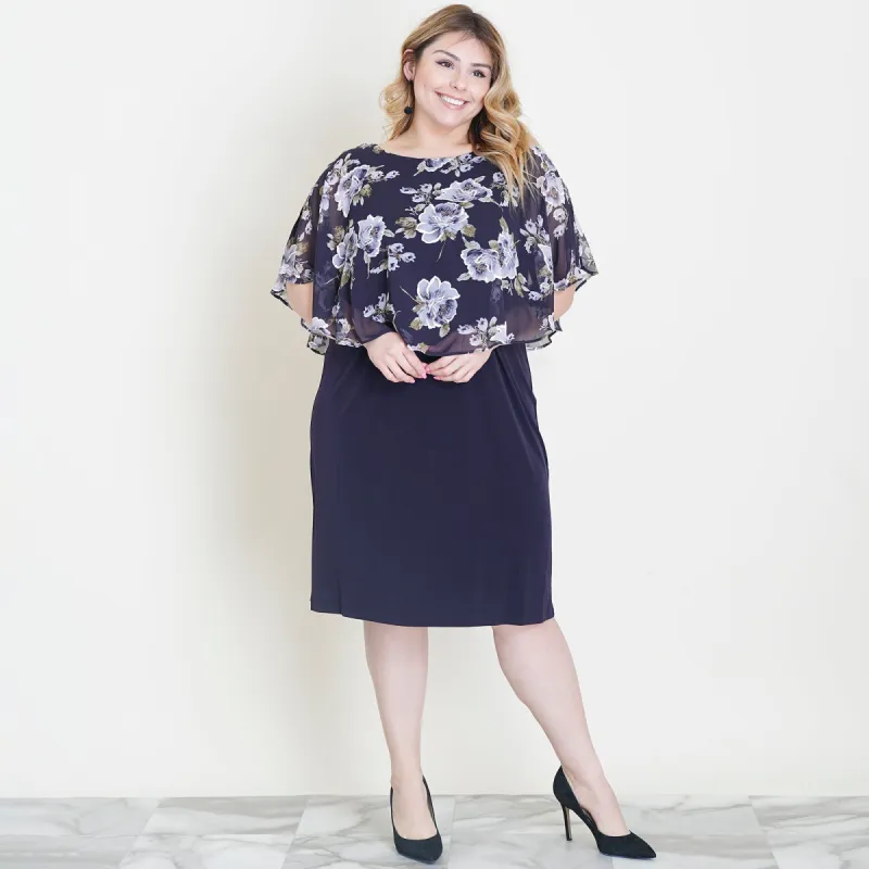 Alyssa Eggplant Floral A-Line Dress [FINAL SALE] sold by connected apparel