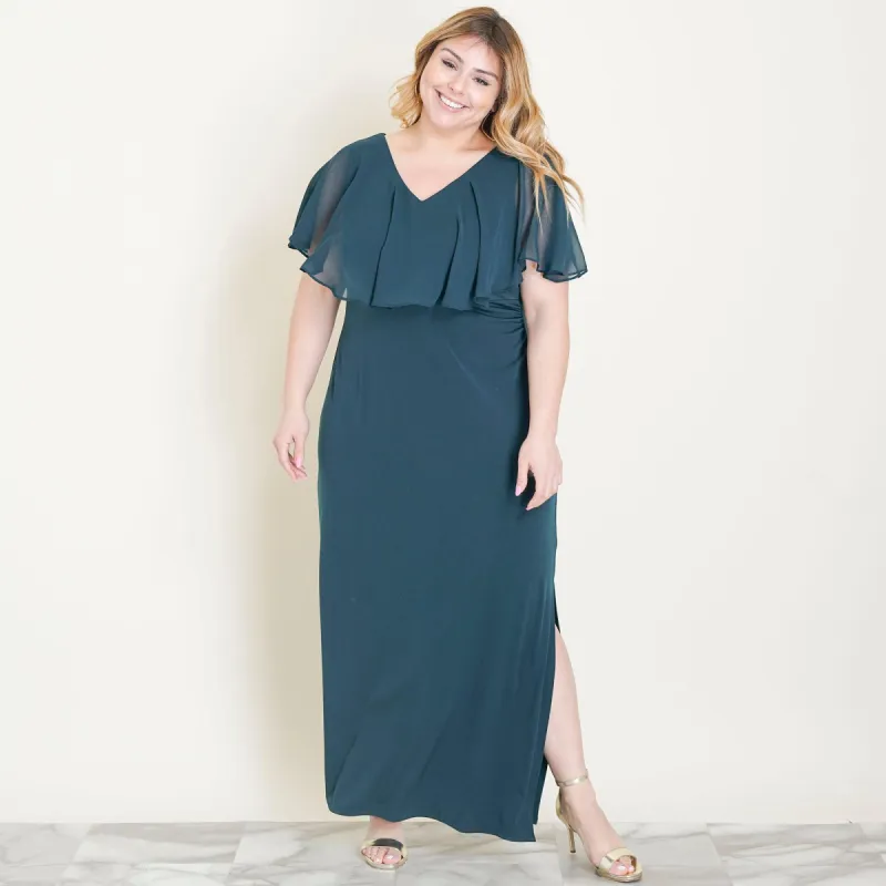 Sunny Hunter Green Floor Length Dress sold by connected apparel
