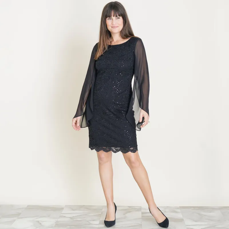 Stevie Black Lace Sequin Dress sold by connected apparel