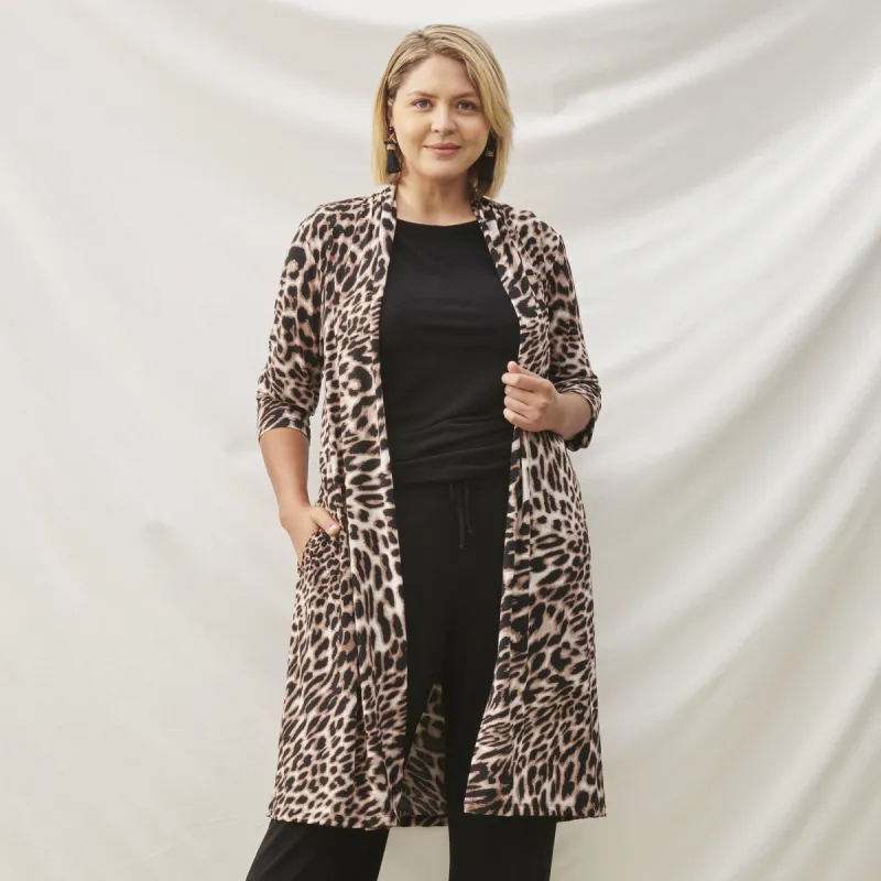 Bianca Leopard Print Cardigan sold by connected apparel