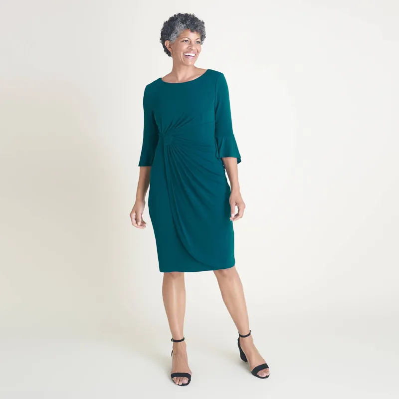 Lisa 2.0 Spruce Faux Wrap Dress sold by connected apparel