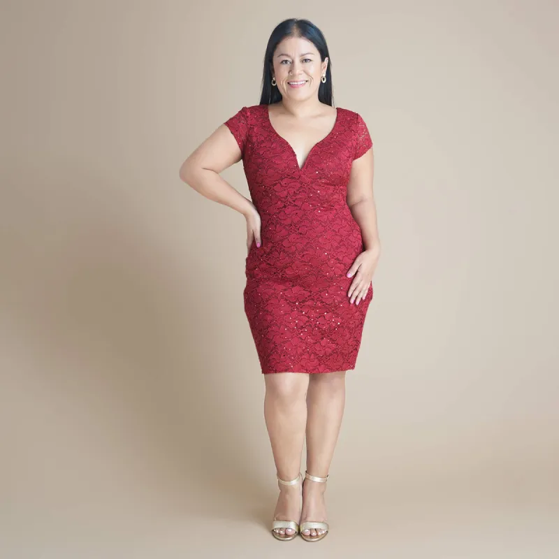 Gracie Scarlet Red Cocktail Dress made by connected apparel