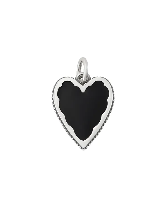 Enamel Black Heart Charm sold by Consuela