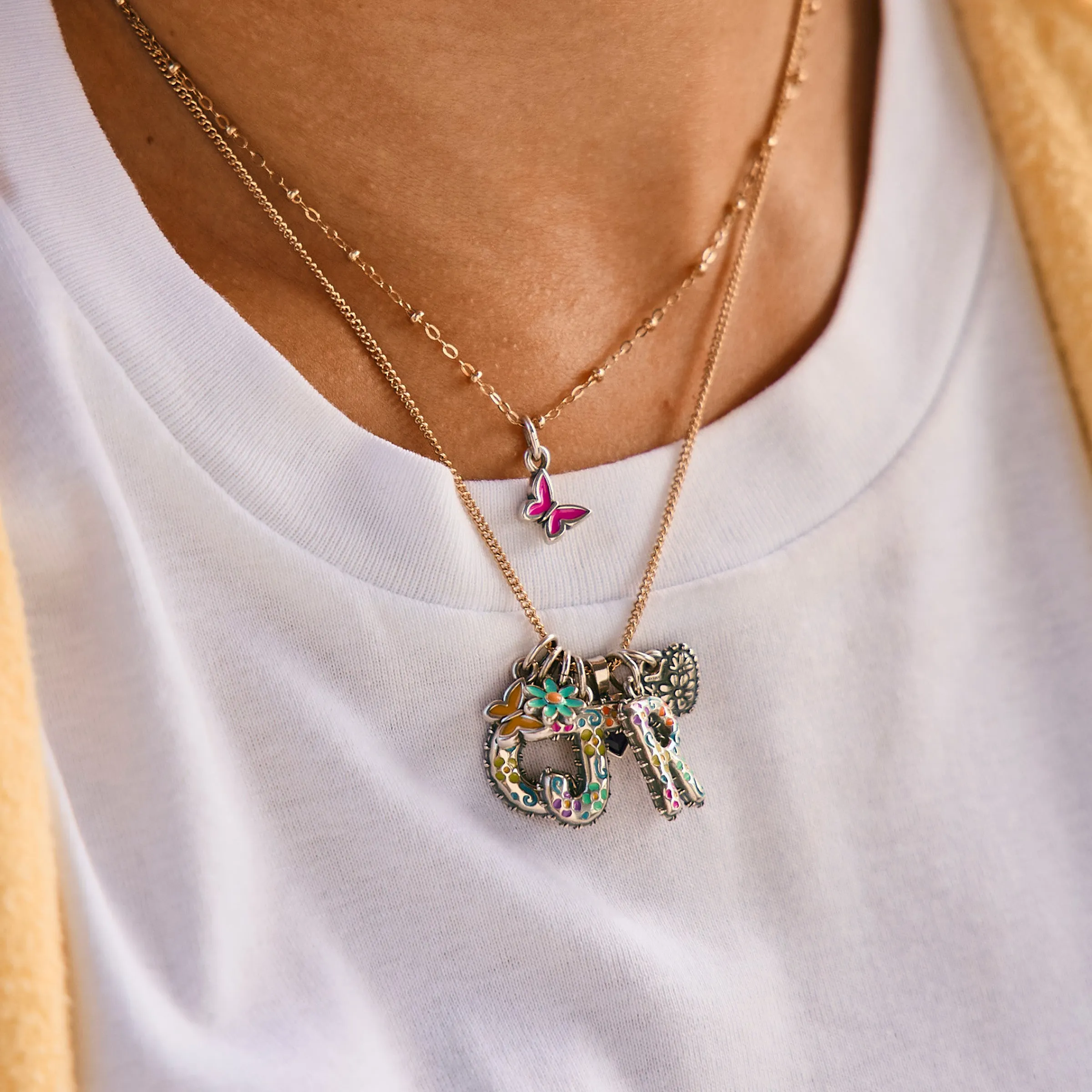 Enamel Aqua Blue and Orange Mini Flower Charm sold by Consuela product image thumbnail 3