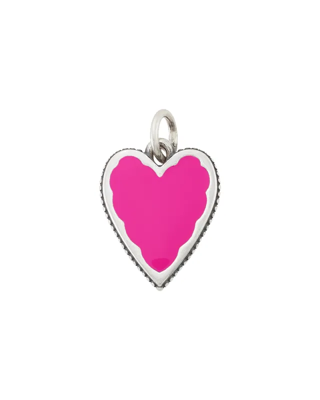 Enamel Dark Pink Heart Charm sold by Consuela