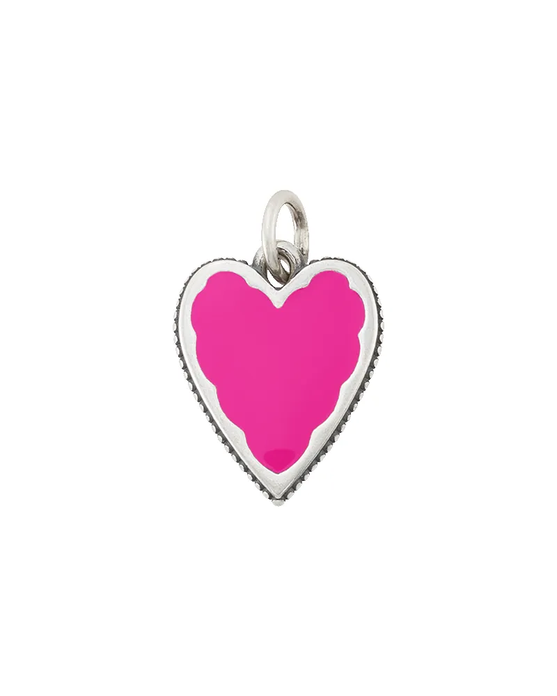 Enamel Dark Pink Heart Charm sold by Consuela