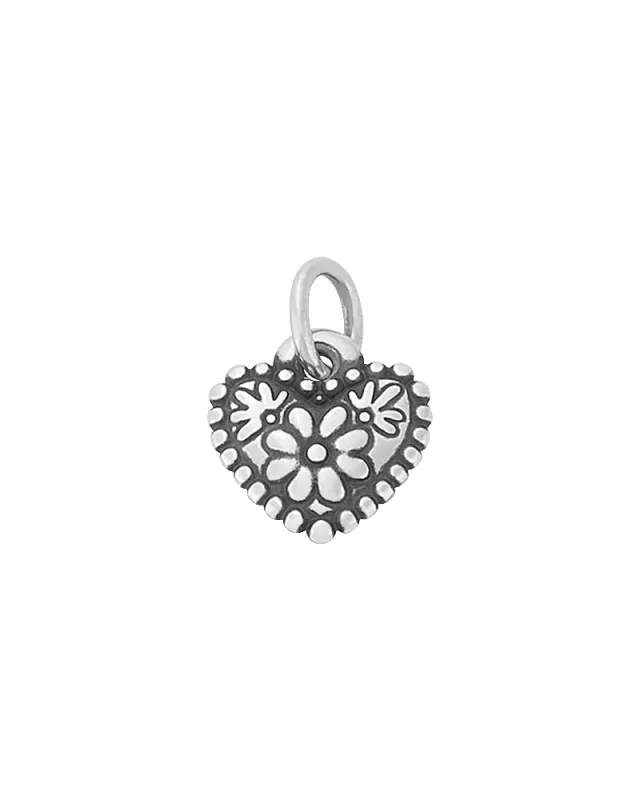 Petite Floral Heart Charm sold by Consuela