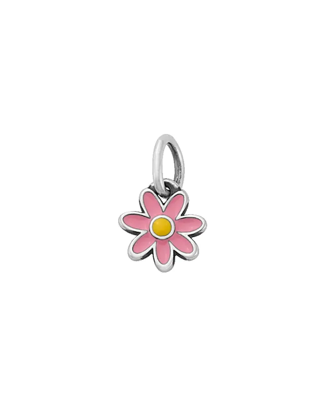 Enamel Pink and Yellow Mini Flower Charm sold by Consuela