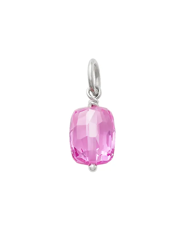 Faceted Lab-Created Pink Sapphire Gemstone Bead Pendant sold by Consuela