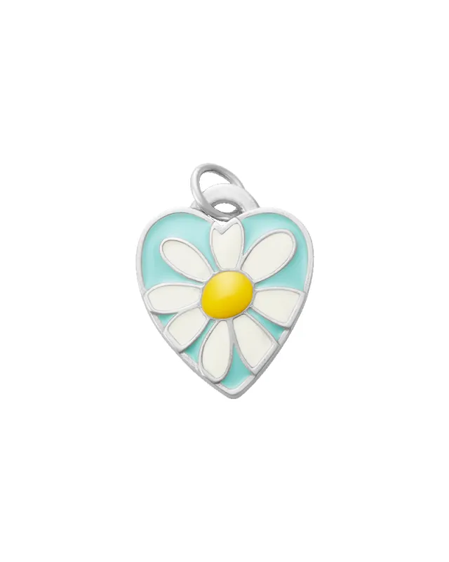 Enamel Daisy Heart Charm sold by Consuela