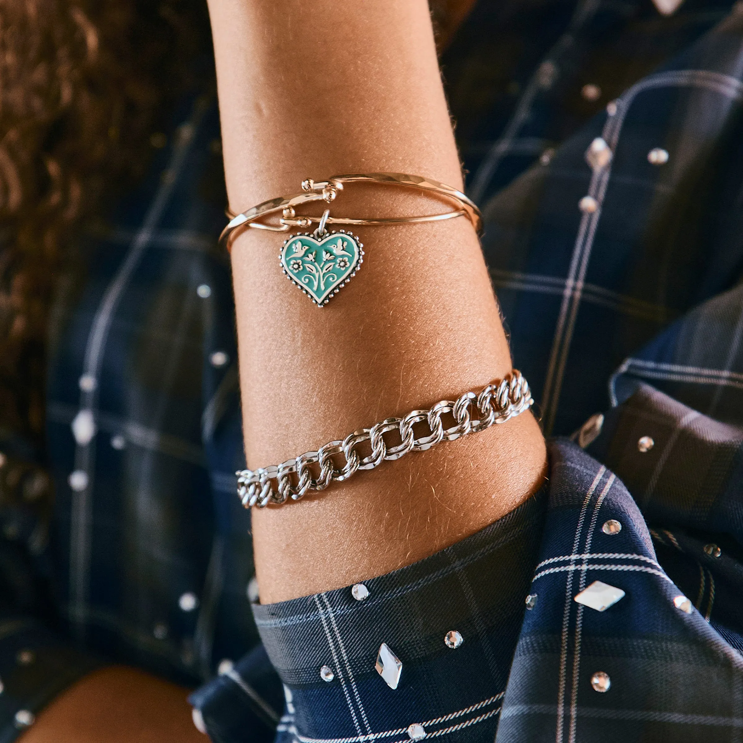 Enamel Teal Hearts in Bloom Charm sold by Consuela product image thumbnail 4