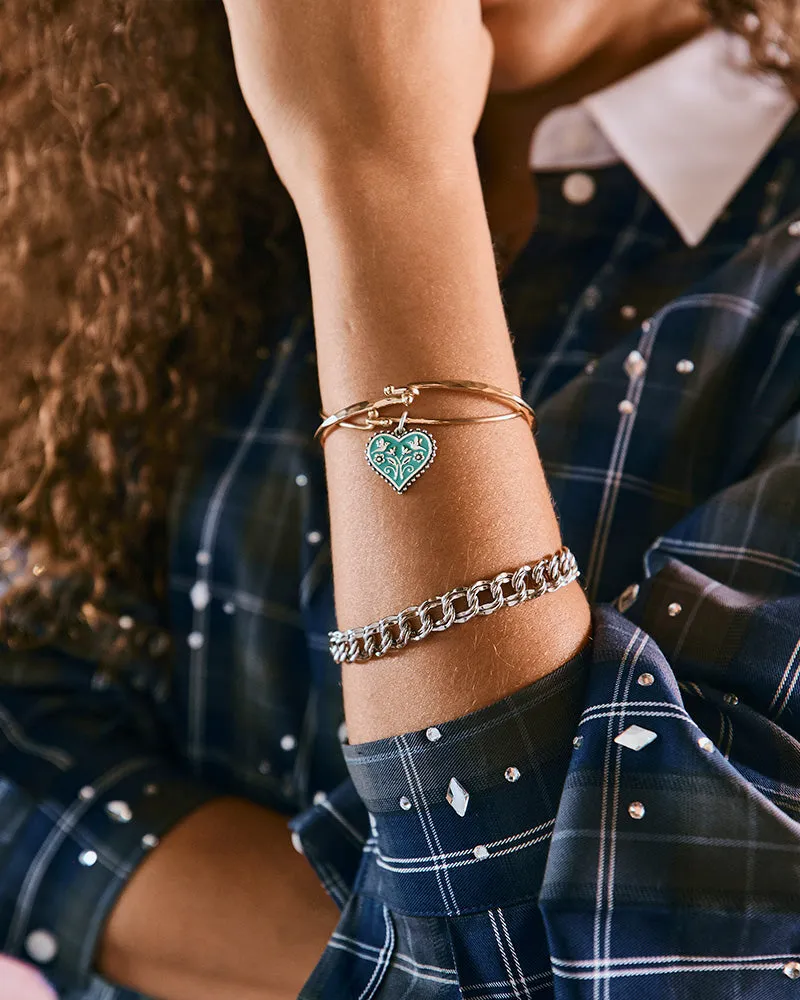 Enamel Teal Hearts in Bloom Charm sold by Consuela