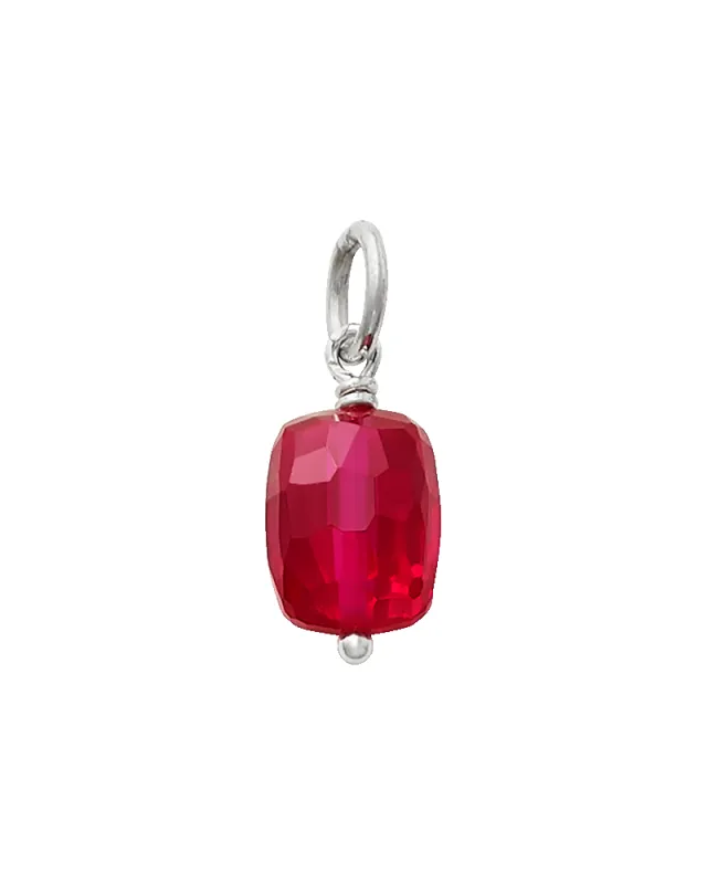 Faceted Lab-Created Ruby Gemstone Bead Pendant sold by Consuela