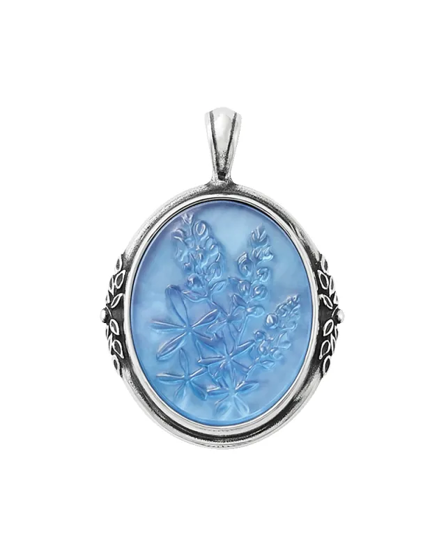 Sculpted Bluebonnet Triplet Pendant sold by Consuela