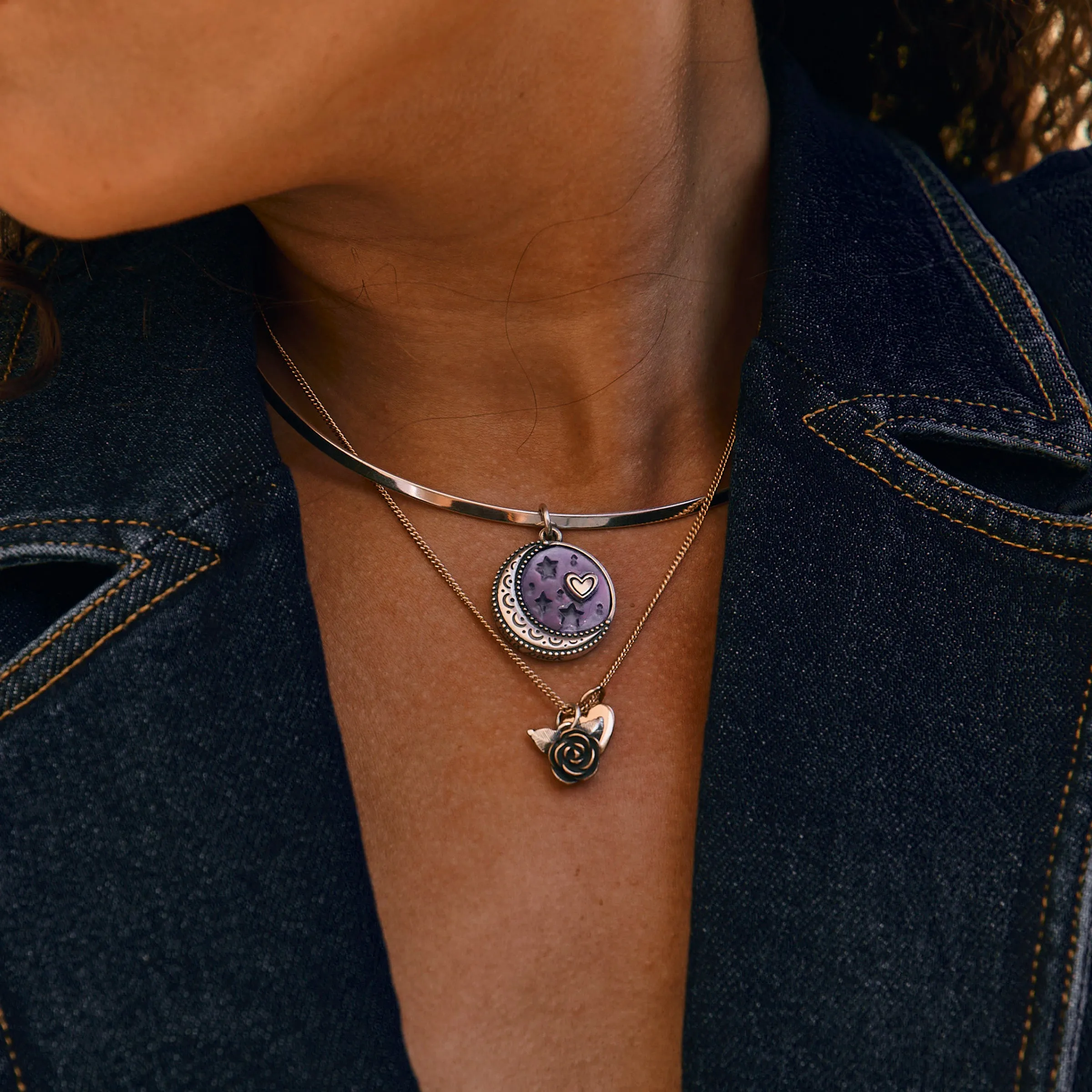 To the Moon and Back Sculpted Gemstone Pendant sold by Consuela product image thumbnail 3