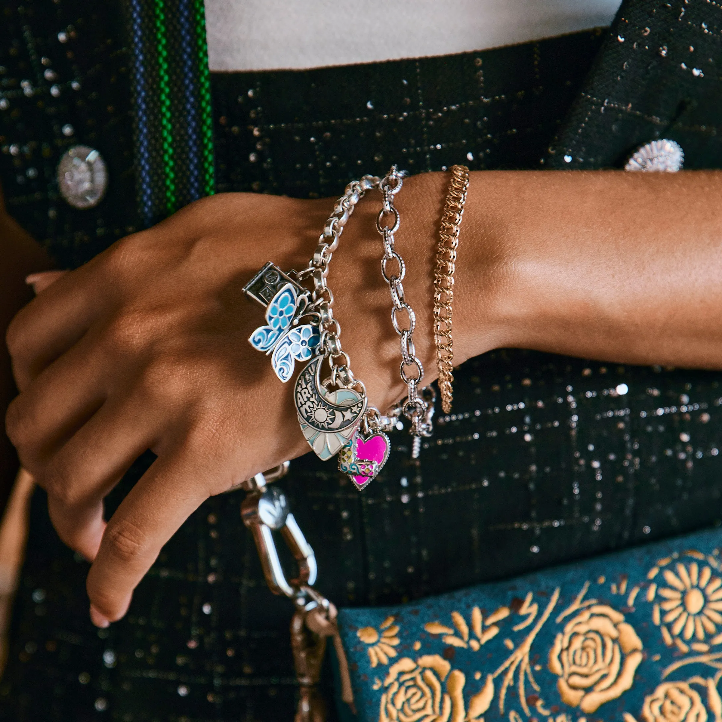 Textured Oval Charm Bracelet sold by Consuela product image thumbnail 3