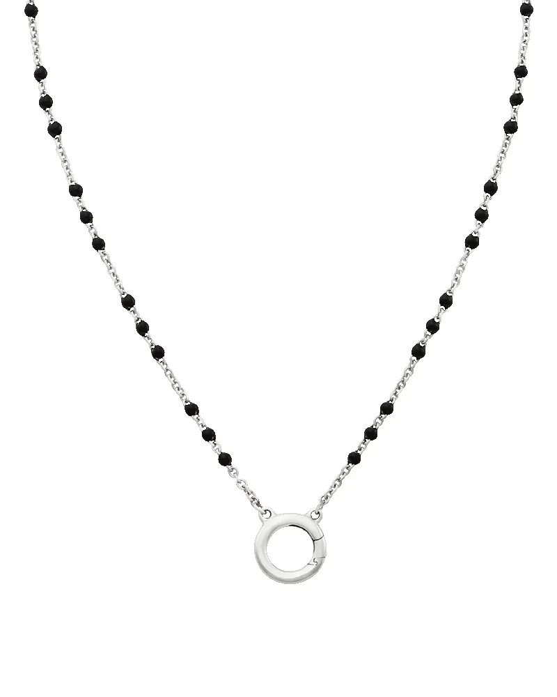 Enamel Beaded Chain Changeable Charm Holder Necklace sold by Consuela