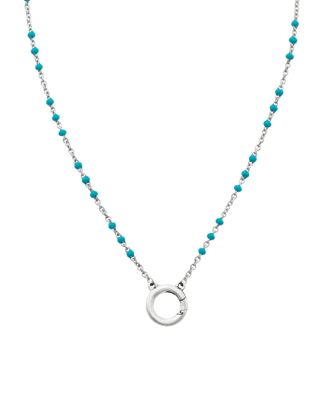 Enamel Beaded Chain Changeable Charm Holder Necklace made by Consuela