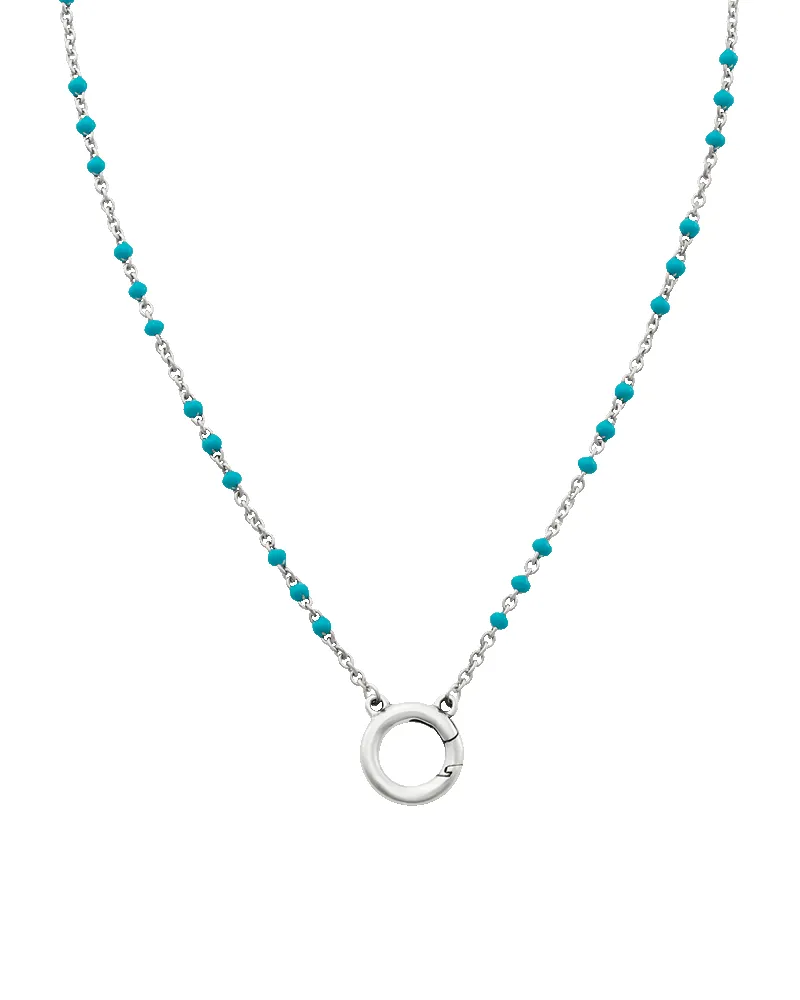 Enamel Beaded Chain Changeable Charm Holder Necklace sold by Consuela