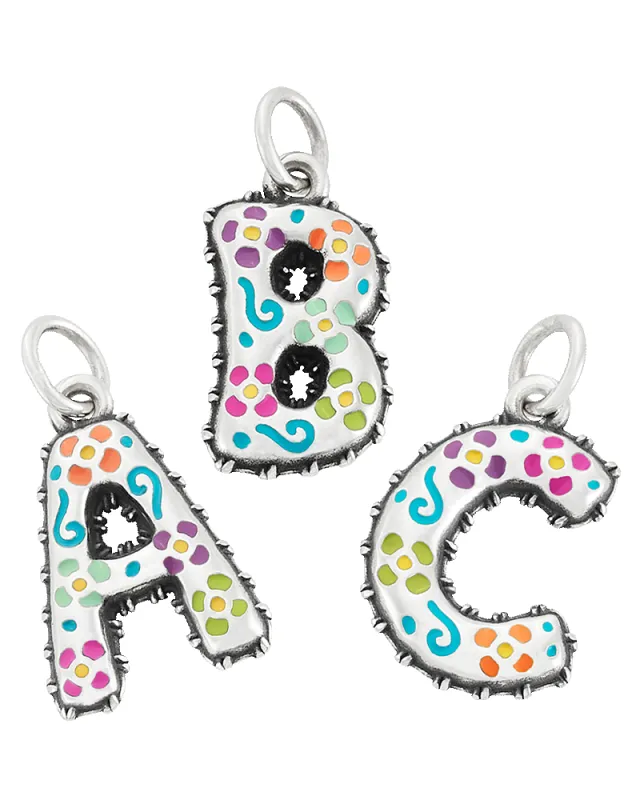 Enamel Consuela Floral Initial Charm sold by Consuela