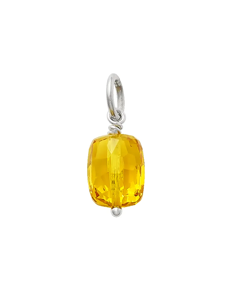 Faceted Lab-Created Golden Sapphire Gemstone Bead Pendant sold by Consuela
