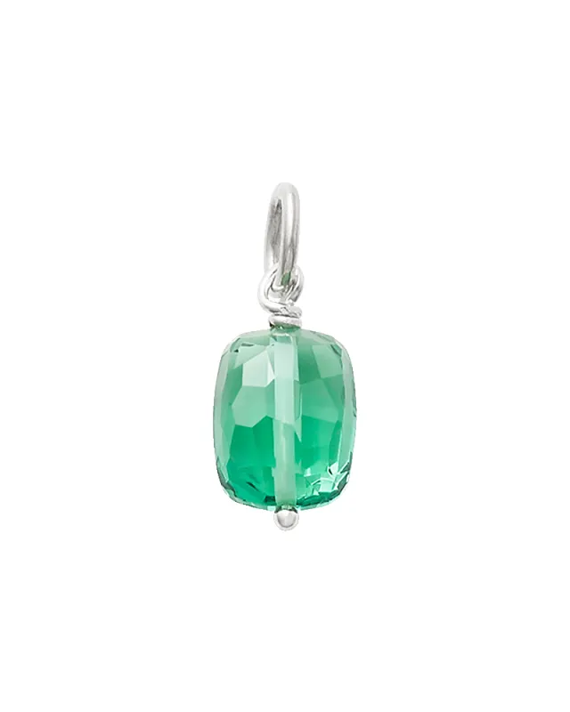 Faceted Lab-Created Green Amethyst Gemstone Bead Pendant sold by Consuela