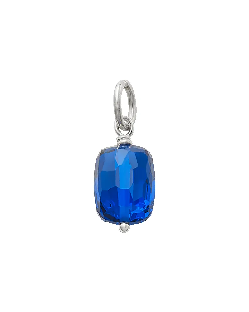Faceted Lab-Created Blue Spinel Gemstone Bead Pendant sold by Consuela