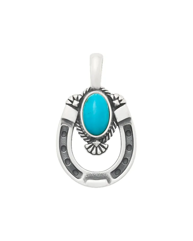 Western Horseshoe Pendant with Turquoise sold by Consuela