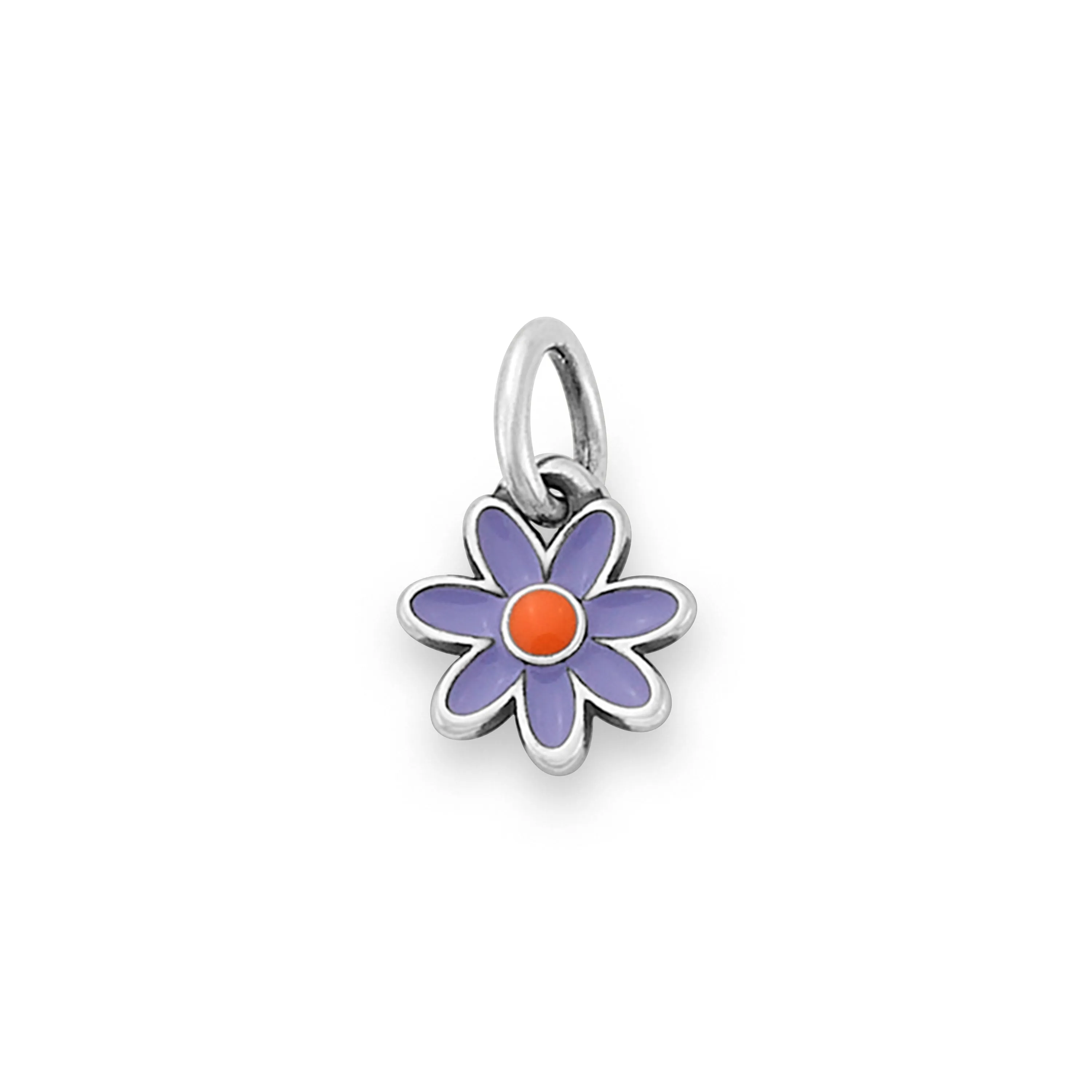 Enamel Lavender Purple and Orange Mini Flower Charm sold by Consuela product image thumbnail 2