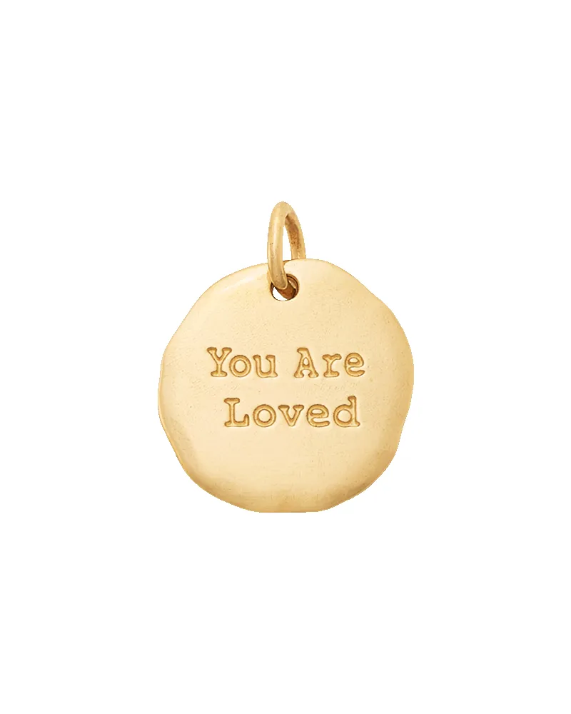 You Are Loved' 14K Gold Charm sold by Consuela