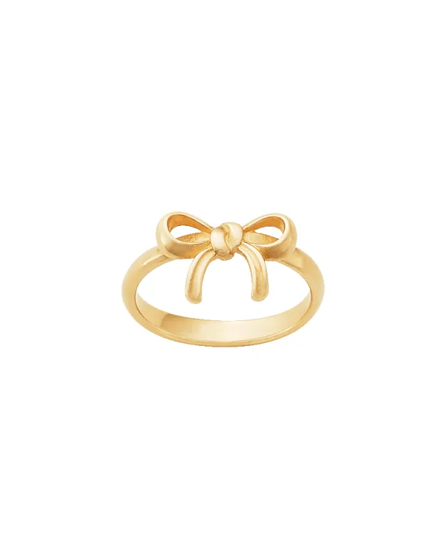 Delicate Bow Gold Ring sold by Consuela