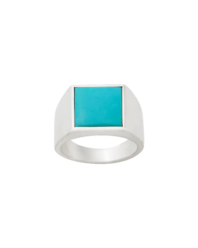 Classic Gemstone Signet Ring with Turquoise made by Consuela