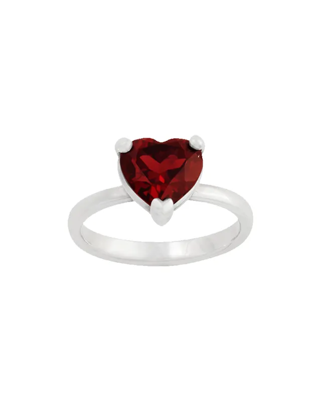 Heart Gemstone Ring with Garnet sold by Consuela