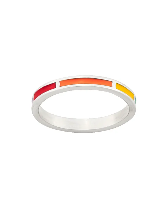 Enamel Multi-Colored Mosaic Stacker Ring made by Consuela