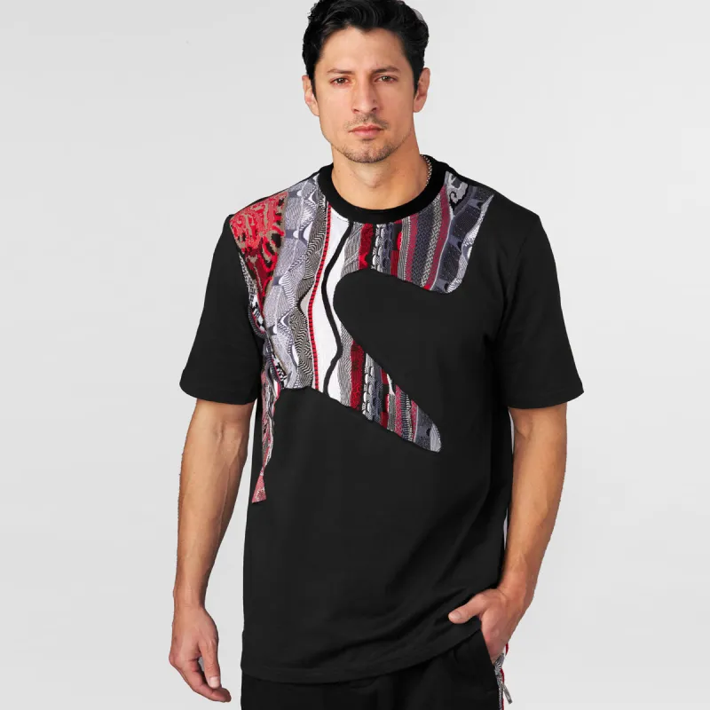 COOGI Sweater-Pieced Tee in Black made by COOGI