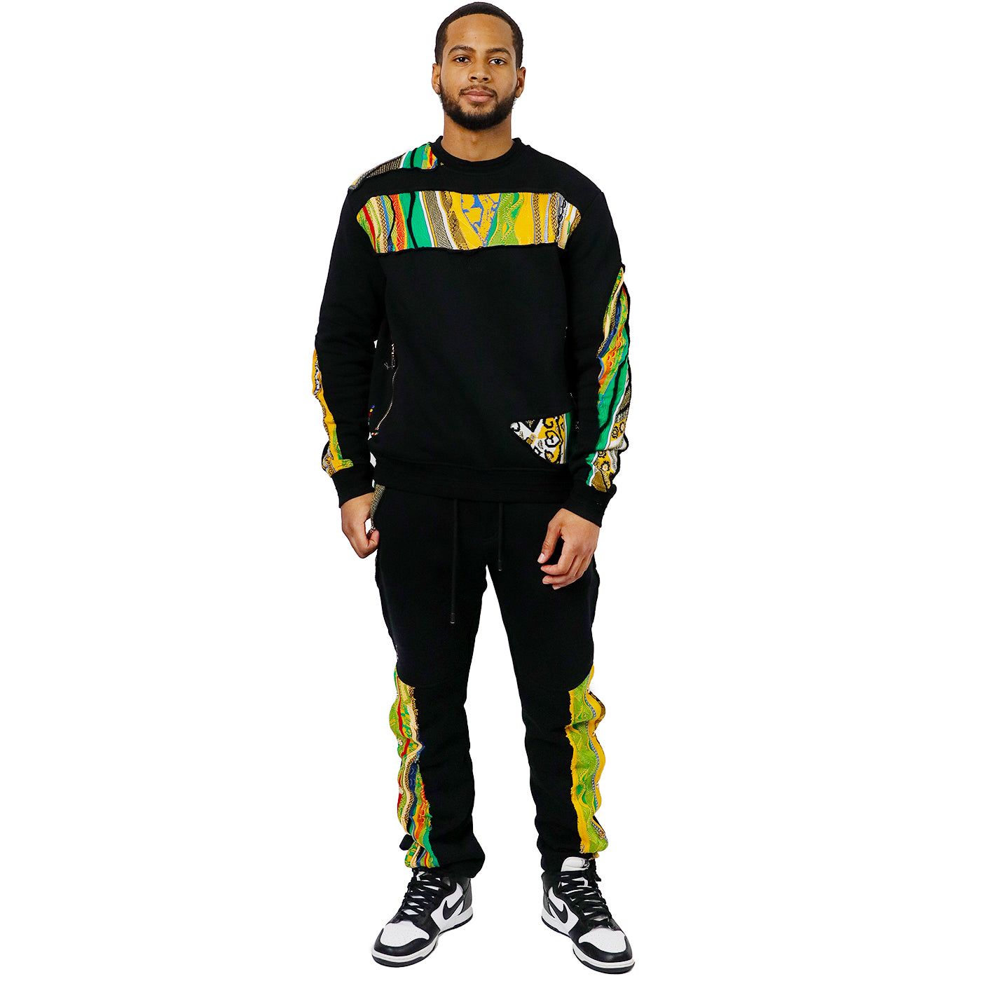 COOGI Sweater Pieced Fleece Crew - Black | Parallel