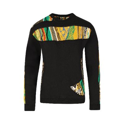 COOGI Sweater Pieced Fleece Crew - Black sold by COOGI