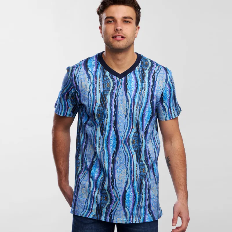 COOGI Classic Blues All Over V Neck Tee sold by COOGI