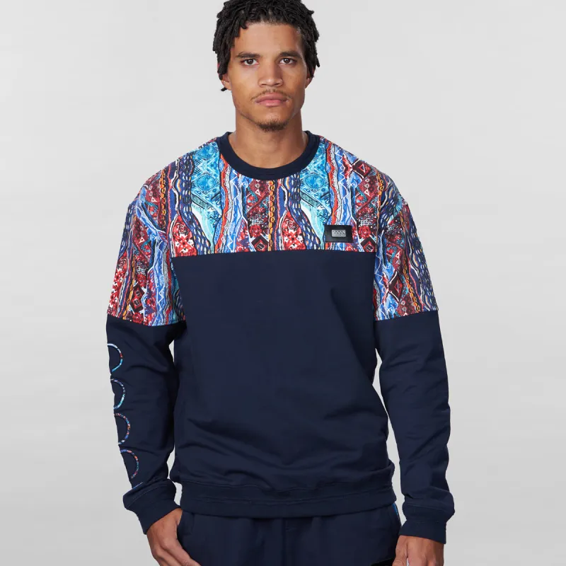 Coogi Blue-Red Fleece Crewneck sold by COOGI