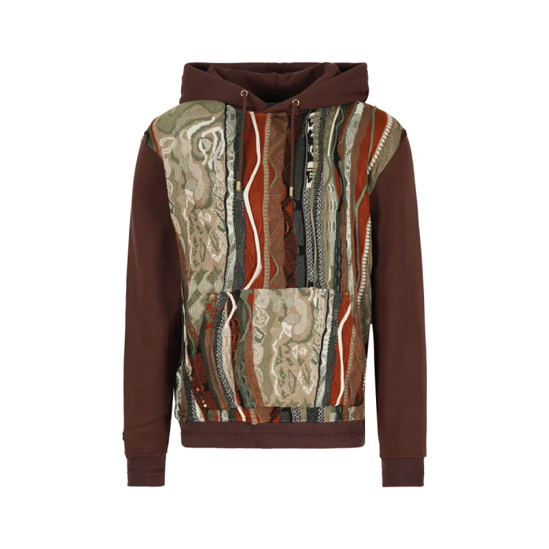 COOGI Sweater Pieced Fleece Hoody - Brown sold by COOGI