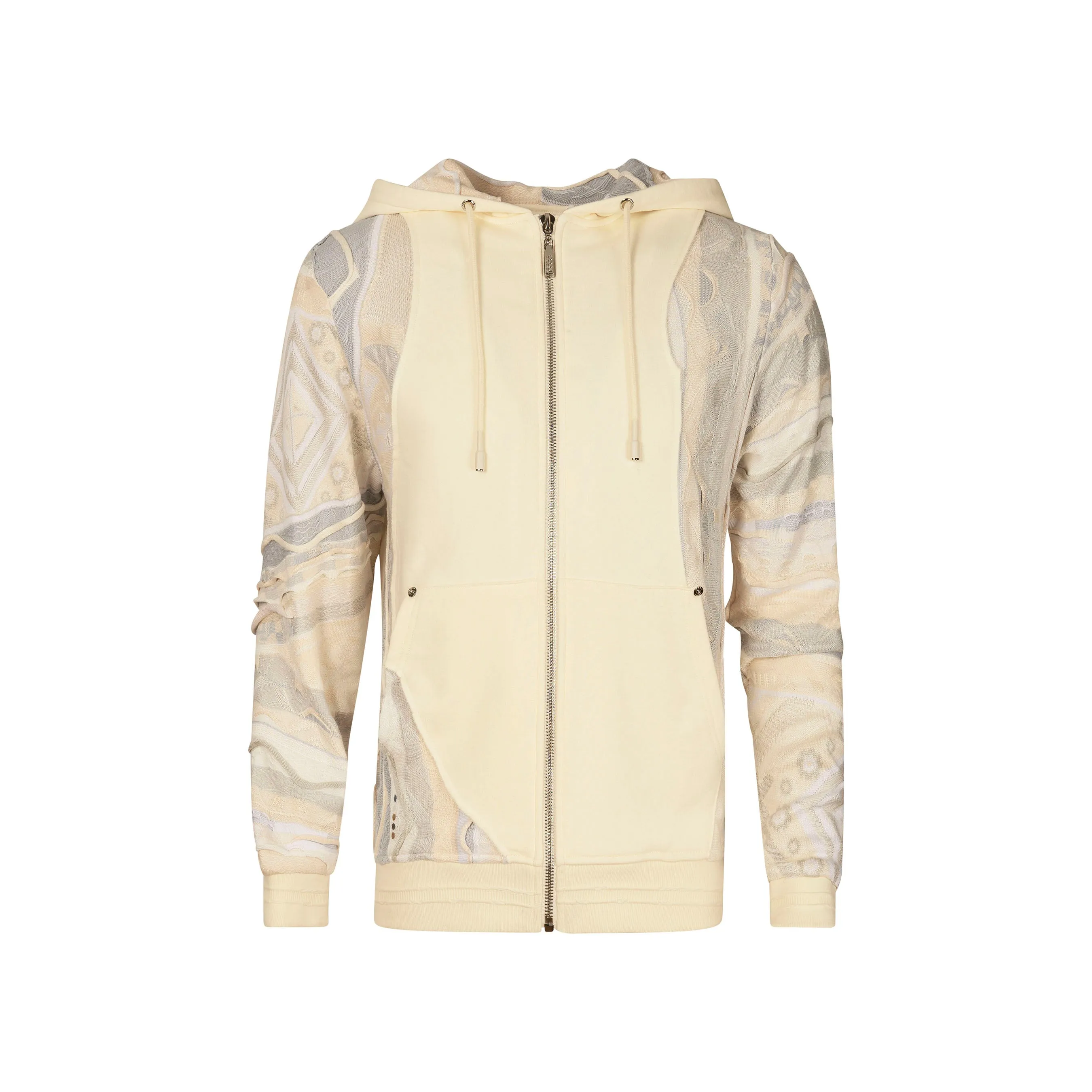 Ivory Mist - Sweater Pieced Fleece Zip Hoody sold by COOGI