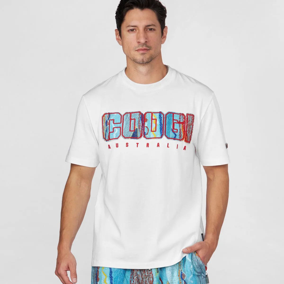 COOGI Block Logo Tee in White sold by COOGI