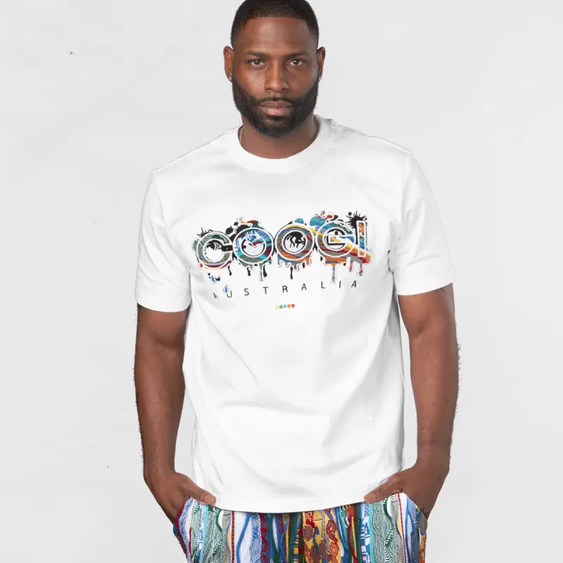 COOGI Logo Drip Tee in White sold by COOGI