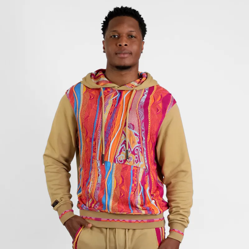 New -COOGI Sweater Pieced Hoody in Khaki sold by COOGI