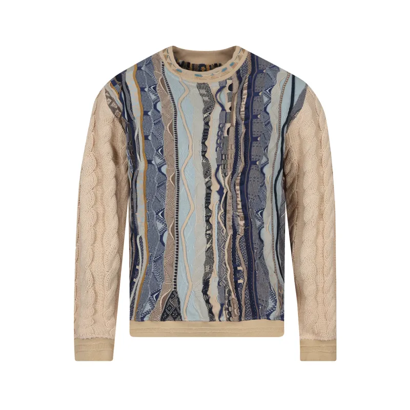 New - COOGI Cable Knit Crewneck Sweater - Khaki sold by COOGI