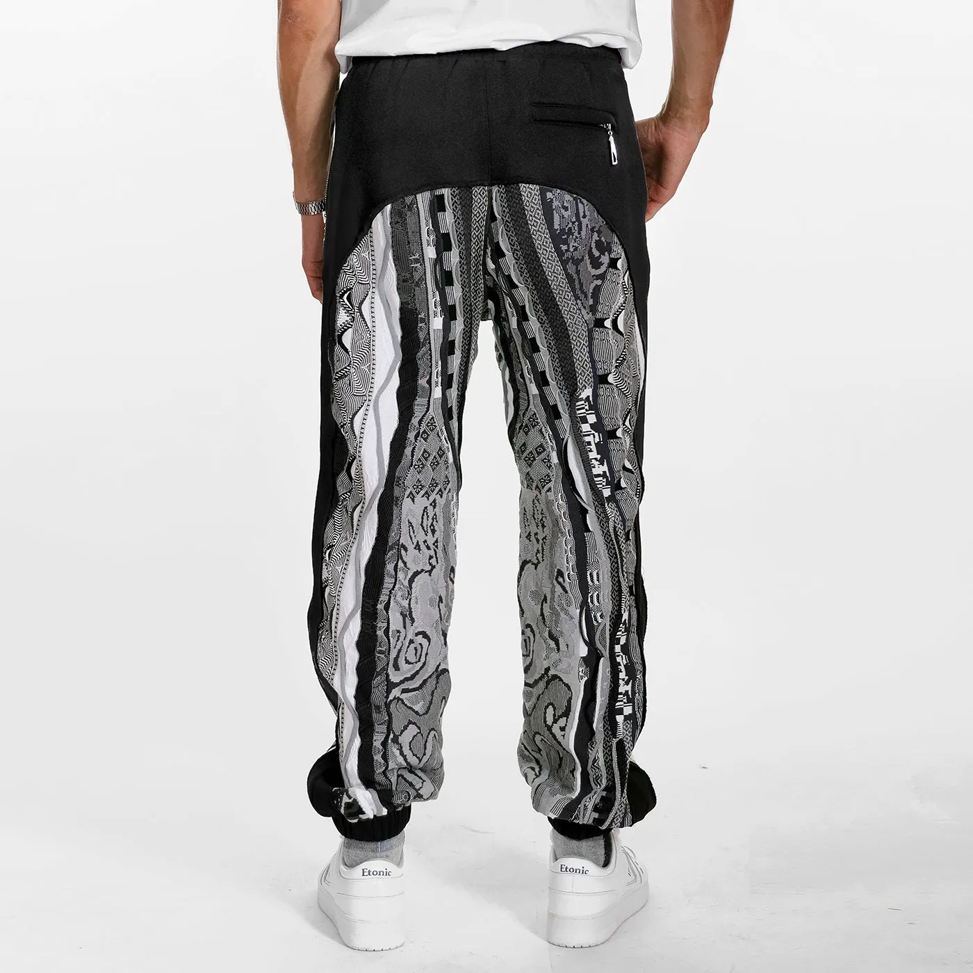 New - COOGI Sweater Pieced Fleece Jogger in Black and Gray sold by COOGI