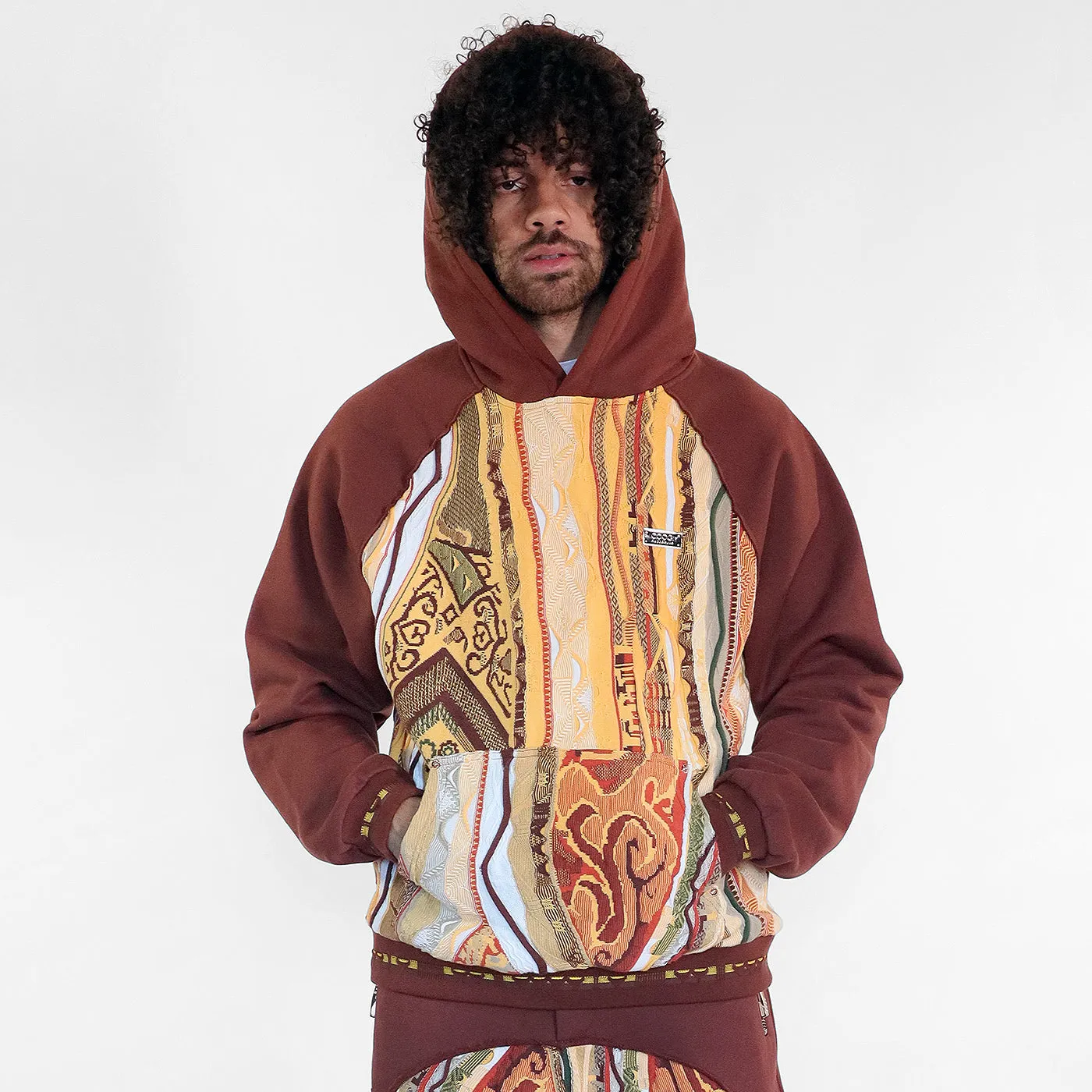 New - COOGI Sweater Pieced Fleece Hoody in Brown sold by COOGI product image thumbnail 4